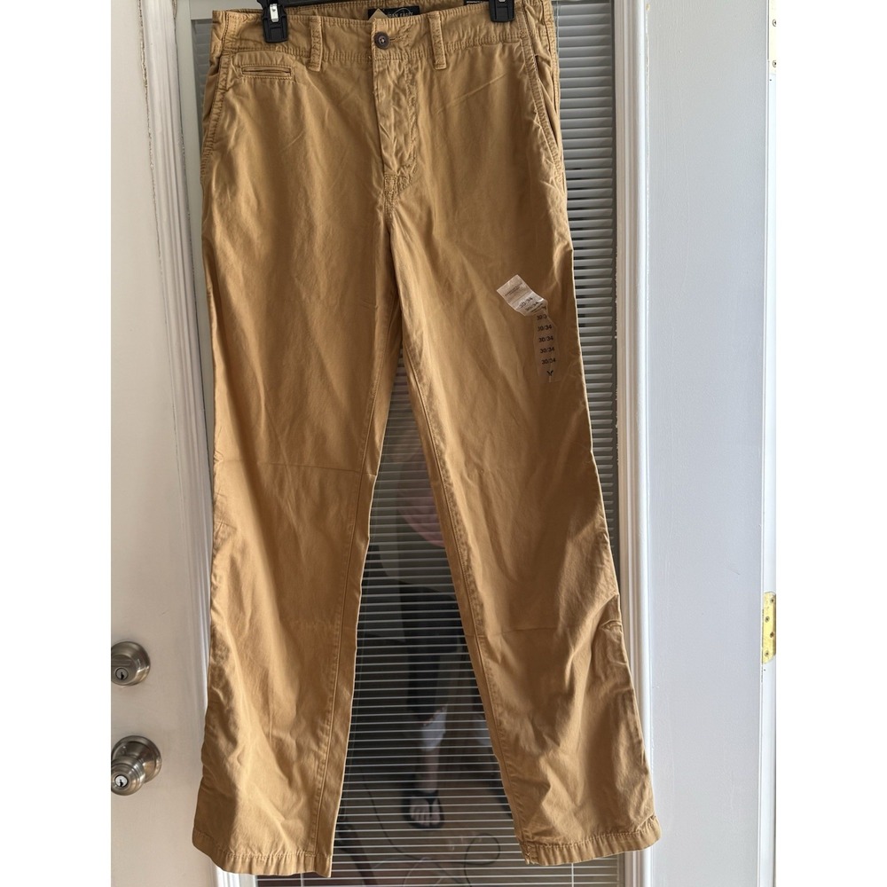 American Eagle Outfitters Pant Men 30X34 Brown Cotton Chino Straight Relaxed Fit